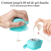 Brosse de Shampooing pour Chien et Chat - Peigne Massant Silicone Doux 80ml