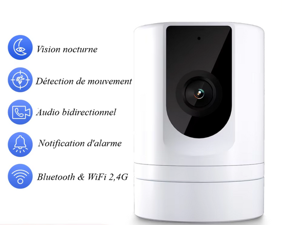 Caméra de Sécurité Intérieure 1080P – Surveillance Animaux, Contrôle via Application