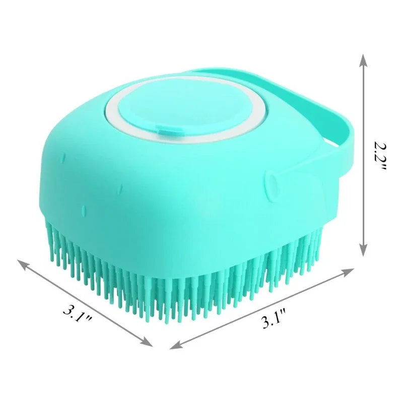 Brosse de Shampooing pour Chien et Chat - Peigne Massant Silicone Doux 80ml