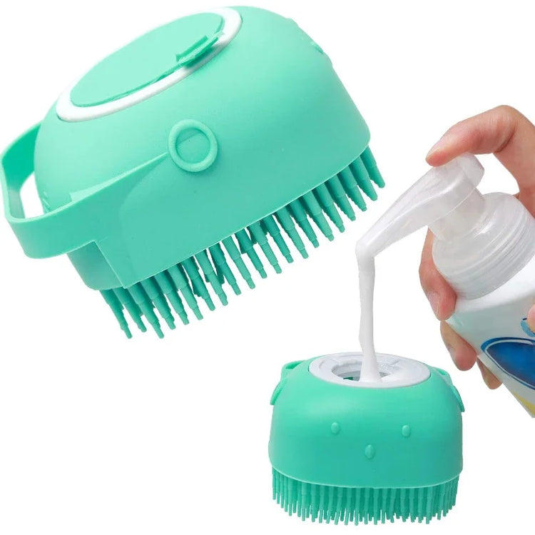 Brosse de Shampooing pour Chien et Chat - Peigne Massant Silicone Doux 80ml